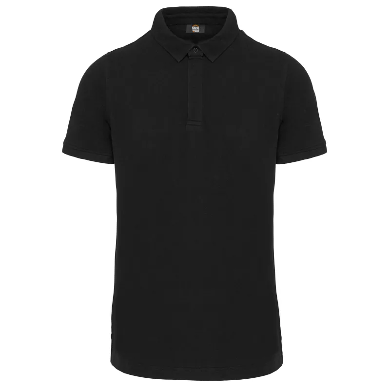 Kurzarm-Polohemd für Herren mit Druckknopfleiste am Kragen, Black