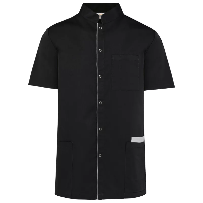 Blouse polycoton avec boutons-pression homme, Black