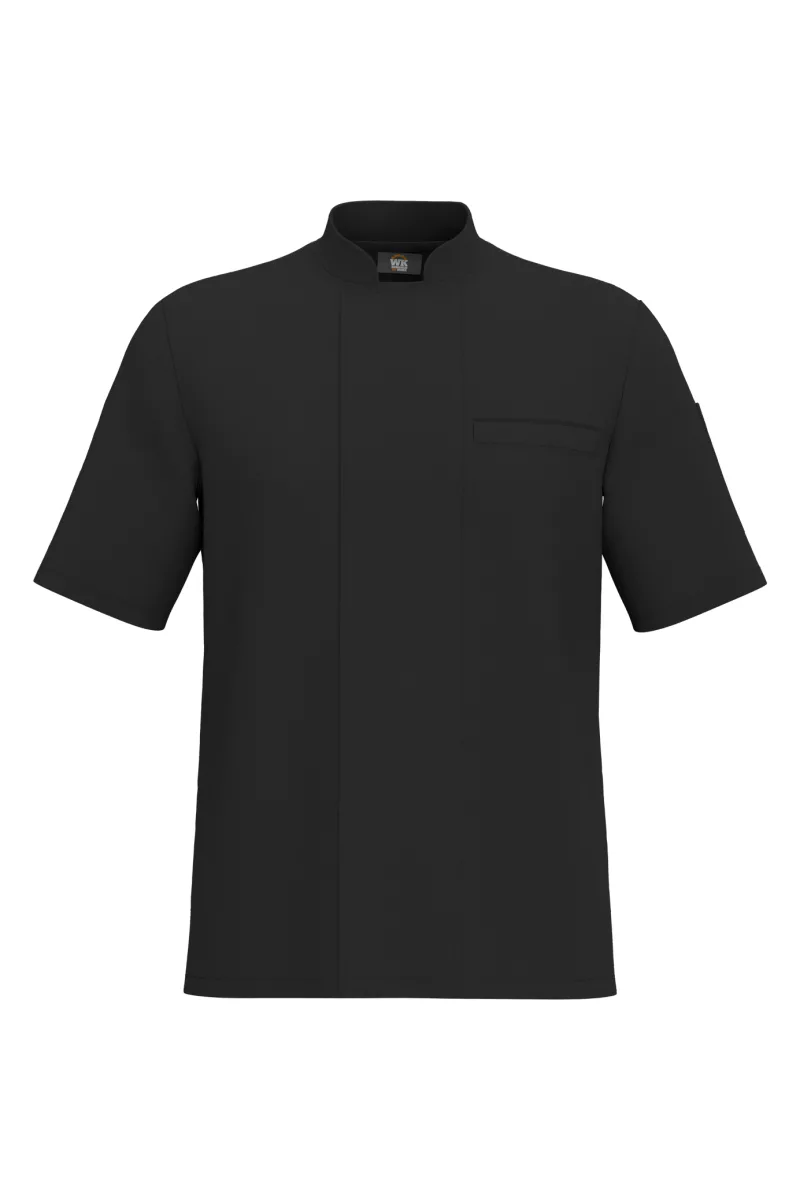 Veste de cuisine écoresponsable et respirante manches courtes unisexe, Black
