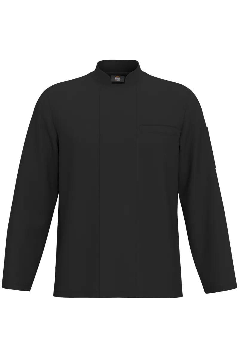 Veste de cuisine écoresponsable et respirante manches longues unisexe, Black