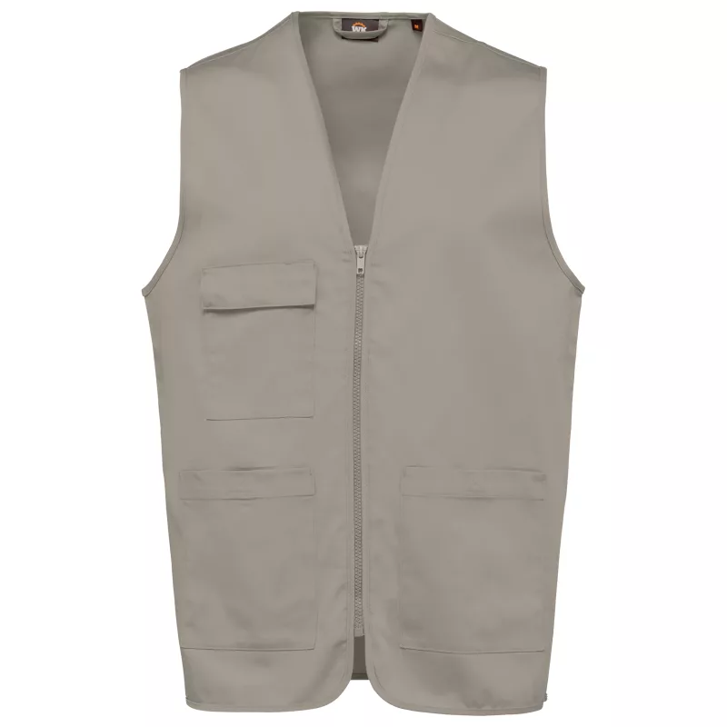 Gilet polycoton multipoches unisexe, Beige