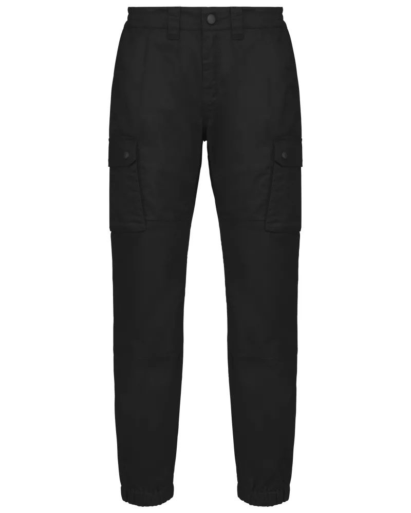 Pantalon cargo unisexe avec bas élastiqué, Black
