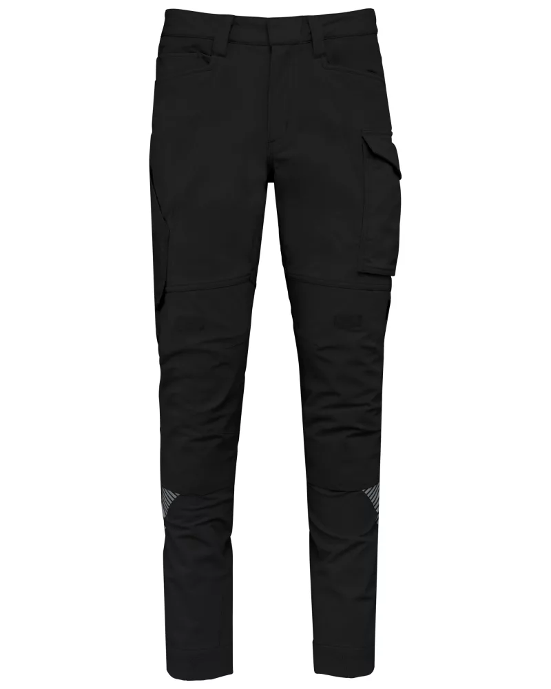Pantalon stretch recyclé multipoches unisexe, Black