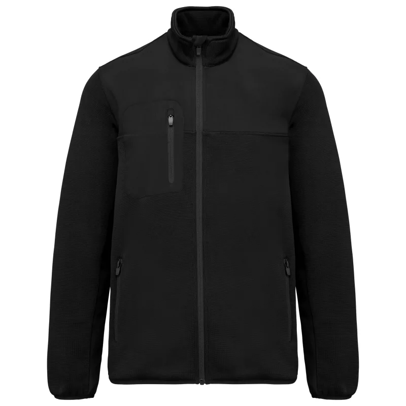 Veste recyclée en polytricot homme, Black