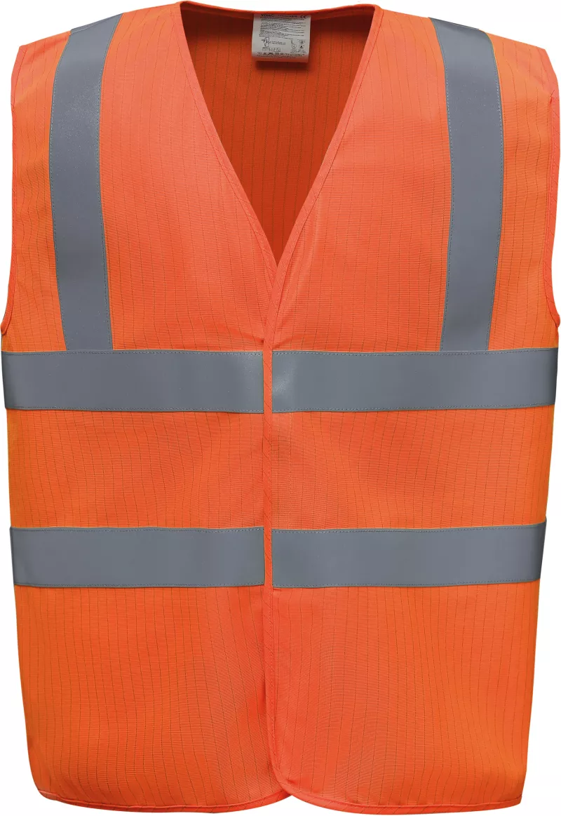 Gilet haute visibilité, LSF (chaleur et flamme) & antistatique, Hi Vis Orange