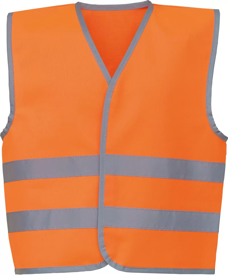 Gilet avec bordures et bandes réfléchissantes, Hi Vis Orange