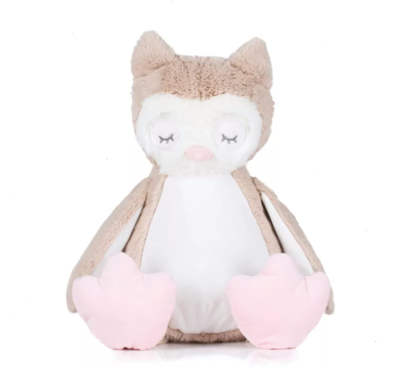 Peluche zippée Chouette, Light Brown