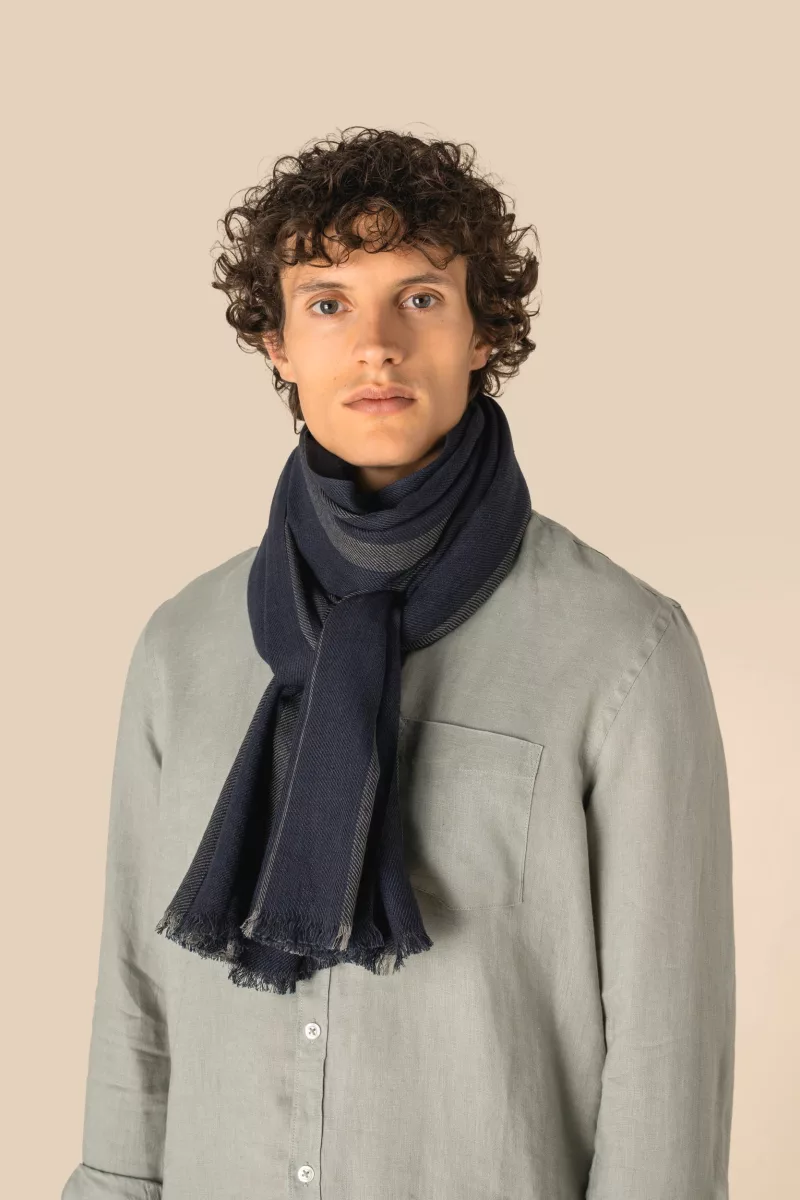 Chèche à rayures unisexe, Marine Twill Stripes
