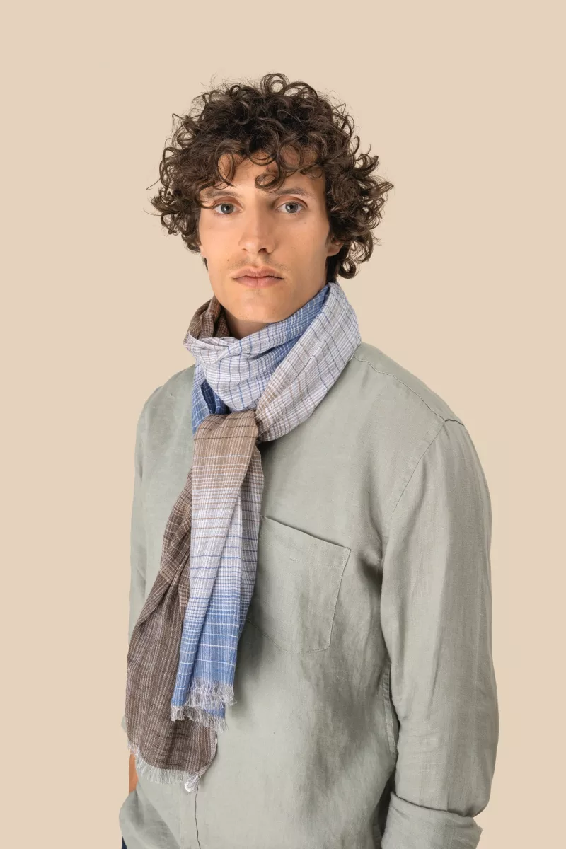 Gestreiftes Unisex-Schal, Brown Classic Checks