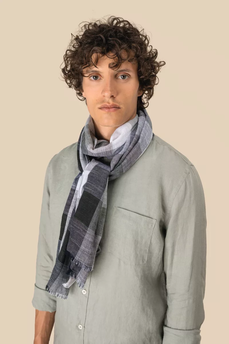 Kariertes Unisex-Schal, Greenish Shadow Checks