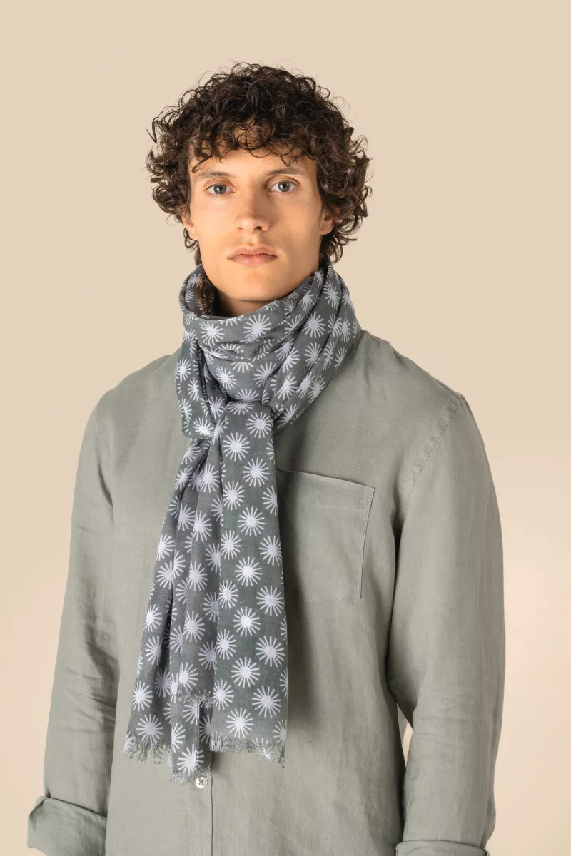 Gemustertes Unisex-Schal, Green Sunburst