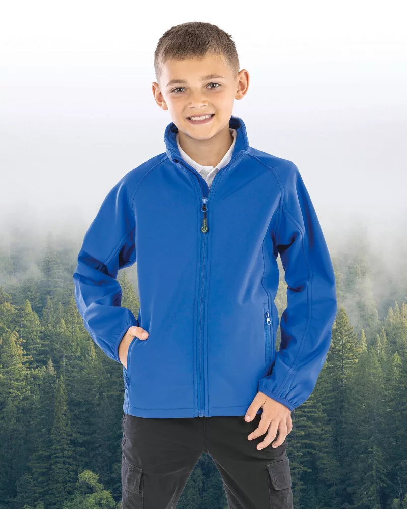 2-layer recycled softshell jacket for kids, Black