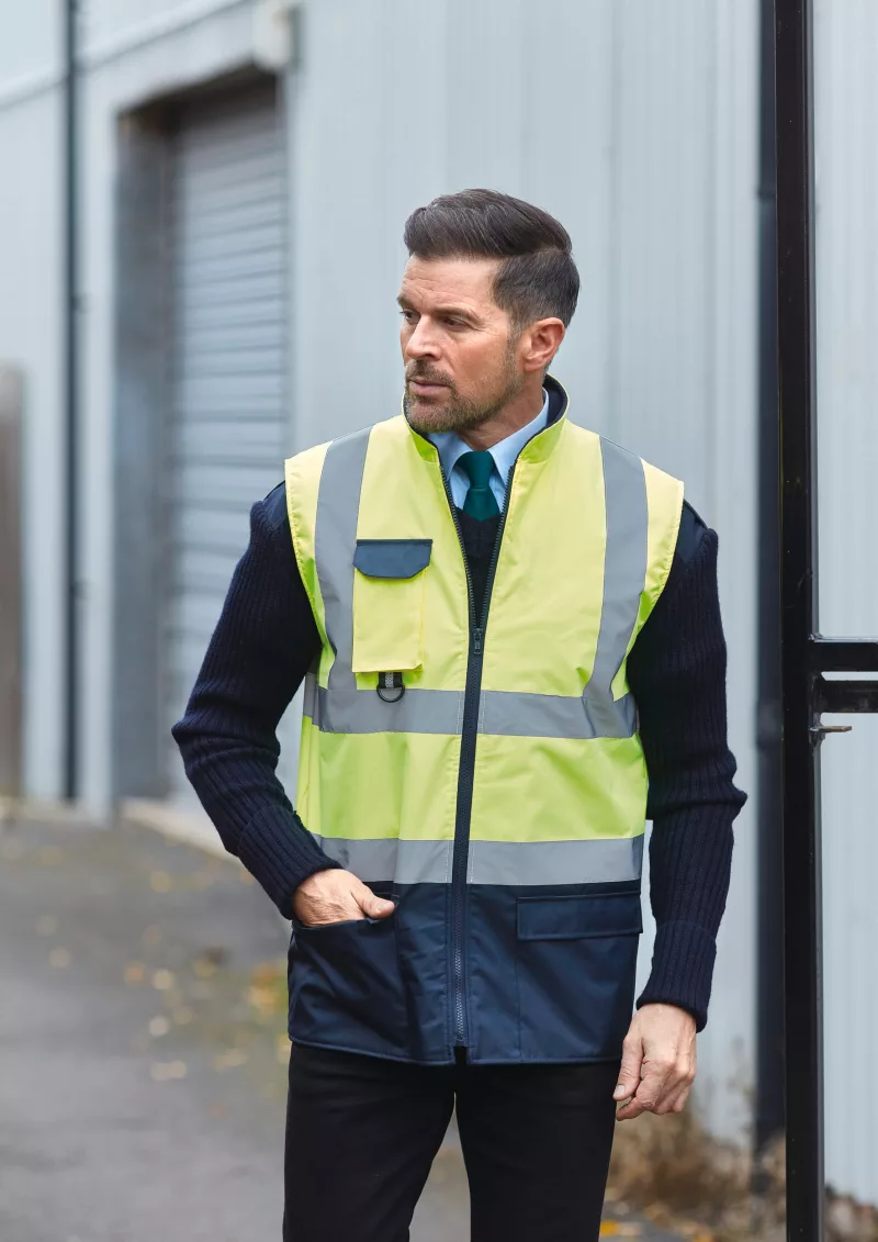 Gepolsterter Warn-Bodywärmer, Hi Vis Orange